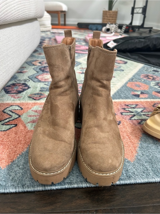 Universal Thread Shoes - Universal Thread Tan Suede Platform Chelsea Boots